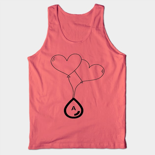 Heart with Blood Group A Tank Top by Bharat Parv